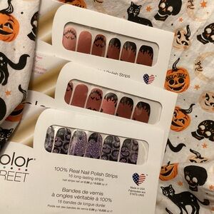Color Street Halloween Nail Strips - Purple Glitter and Shimmer Pumpkins